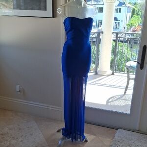 WOW Couture Strapless Royal Blue Dress